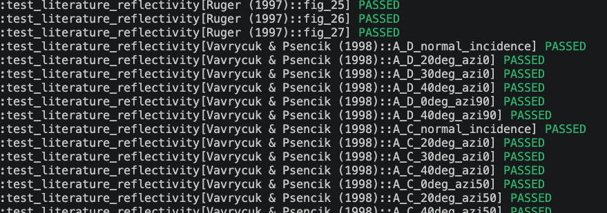 Testing suite running